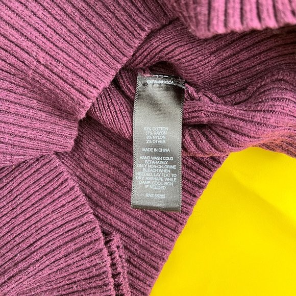 Express V-neck Knit Sweater, Eggplant Purple, Size S - Picture 8 of 8
